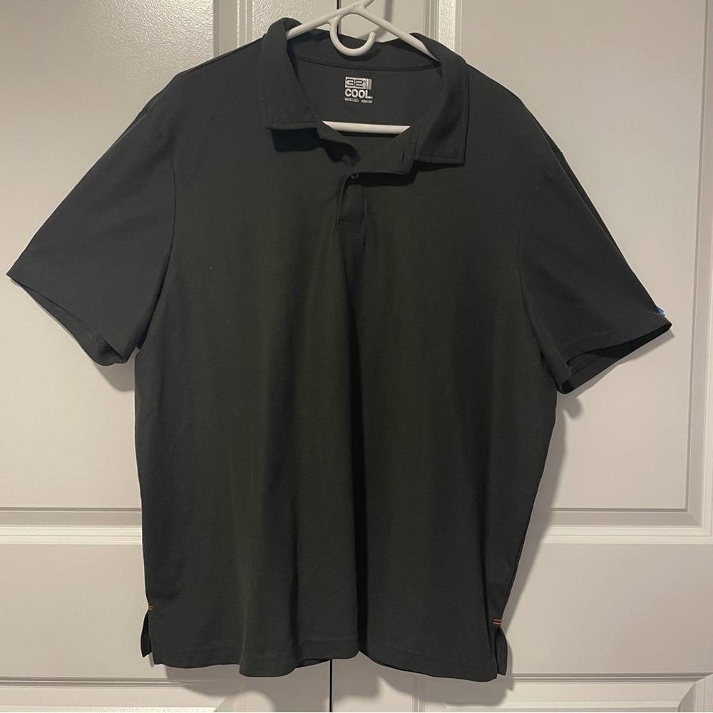 32 Degree COOL Men Polo Shirt Black XXL Moisture-Wicking Performance Golf Casual